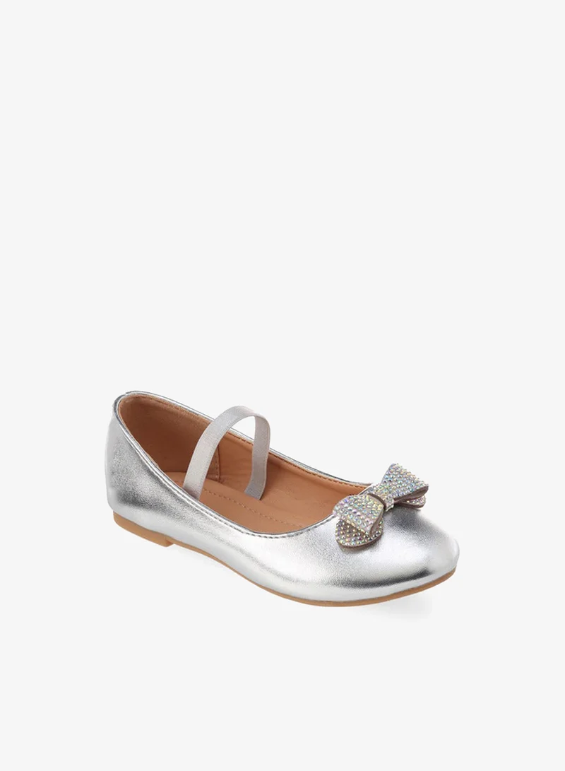 Flora Bella By Shoexpress Flora Bella Girls Embellished Bow Accent Ballerina Shoes