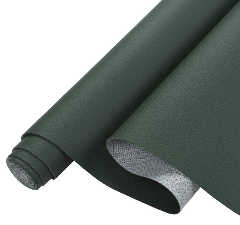 Picheng Lychee Texture Solid Color Faux Leather Sheets13.8 X53(35cmX135cm),Soft Faux Leather Roll Very Suitable for Making Crafts,Leather Earrings, Bows,Sewing DIY Projects (Olive Green) - Image 1