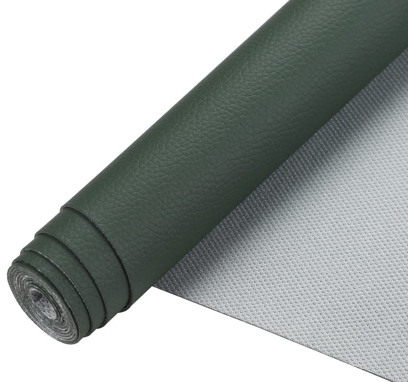 Picheng Lychee Texture Solid Color Faux Leather Sheets13.8 X53(35cmX135cm),Soft Faux Leather Roll Very Suitable for Making Crafts,Leather Earrings, Bows,Sewing DIY Projects (Olive Green) - Image 2