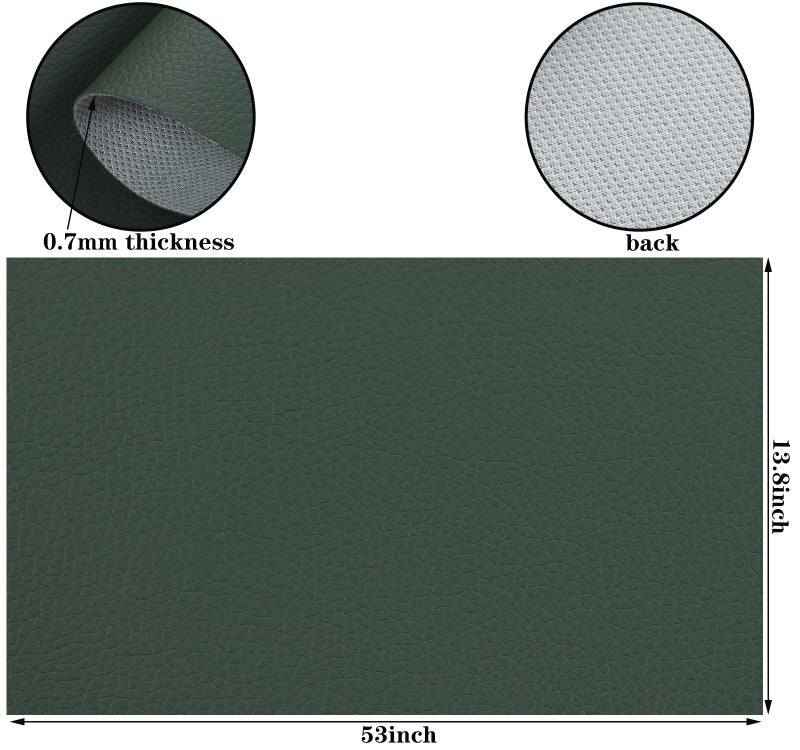 Picheng Lychee Texture Solid Color Faux Leather Sheets13.8 X53(35cmX135cm),Soft Faux Leather Roll Very Suitable for Making Crafts,Leather Earrings, Bows,Sewing DIY Projects (Olive Green) - Image 3