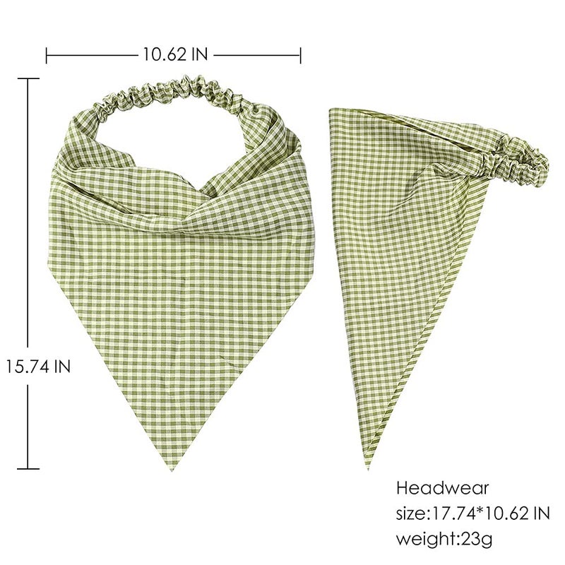 Vercret 6 Pack Hair Scarf Headband for Women - Elastic Hair Kerchief Large Boho Triangle Bandana Head Scarf with Clips Non Slip Lattice Headbands Hair Scarves for Teen Girls - Image 5