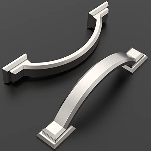 Amerdeco 10 Pack Brushed Satin Nickel Cabinet Pulls 3 Inch(76mm) Hole Centers, Handles for Kitchen Cabinet Hardware, Arch Cabinet Handles for Bathroom Dresser Drawer Handles ZH0016… - Image 2