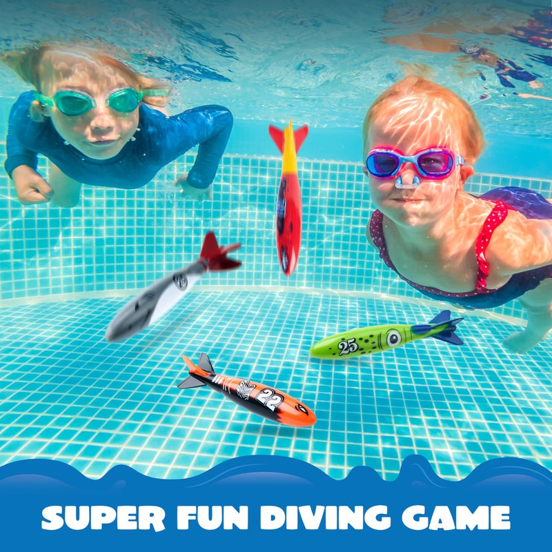 JOYIN 8 Pack Pool Toys, Shark Underwater Diving Toys, Colorful Swimming Toy Sinking Throwing for Kids Gifts Summer Swim Dive Training Water Fun Pool Games(Sharks) - Image 5