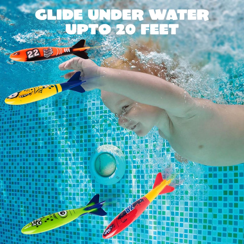 JOYIN 8 Pack Pool Toys, Shark Underwater Diving Toys, Colorful Swimming Toy Sinking Throwing for Kids Gifts Summer Swim Dive Training Water Fun Pool Games(Sharks) - Image 2