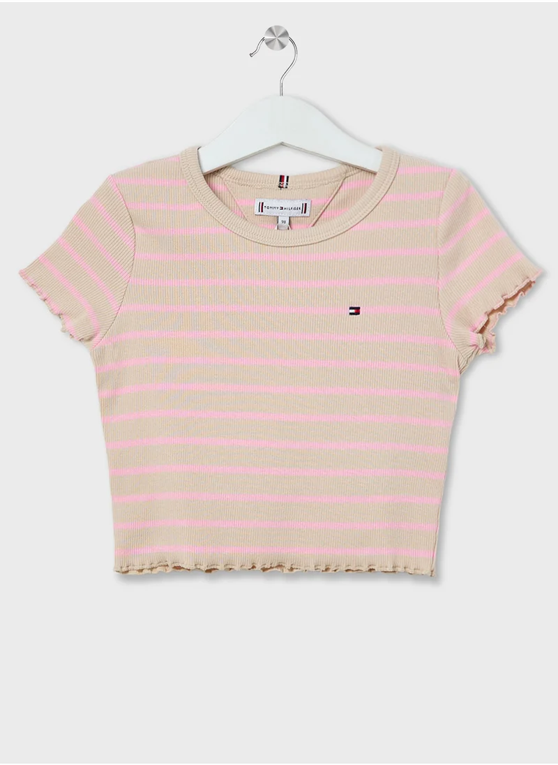 تومي هيلفيغر Kids Ribbed Knitted Top