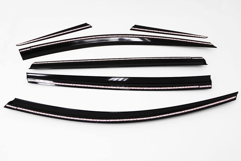 AUTO CLOVER AUTOCLOVER Tape-On Rain Guards Window Visors 6 Pcs Set for Toyota Rav4 2013 2014 2015 2016 2017 2018 / Window Deflectors, Out-Channel Vent Shades (Smoked) - Image 2