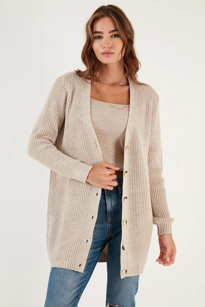 Lela 100% Soft Acrylic Knitwear Knitted Long Cardigan Women's Cardigan 4615044