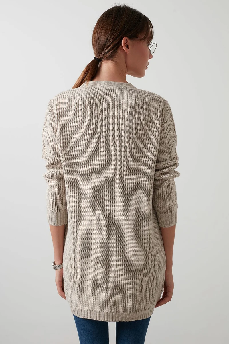 Lela 100% Soft Acrylic Knitwear Knitted Long Cardigan Women's Cardigan 4615044