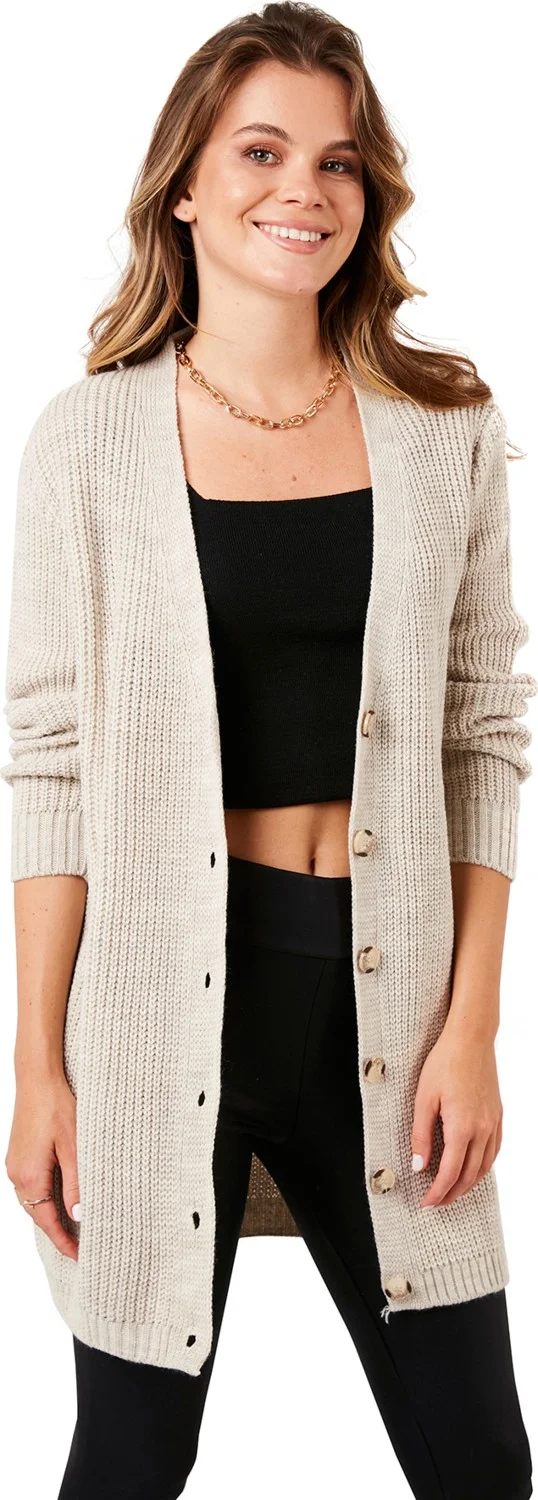 Lela 100% Soft Acrylic Knitwear Knitted Long Cardigan Women's Cardigan 4615044