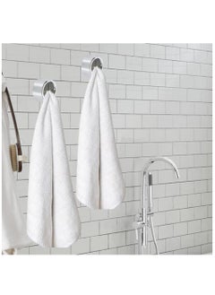Excefore 3 Pieces Towel Holder Sticky Hook, Self Adhesive Towel Hooks, Towel Hooks Wall Mount, Stainless Coat Hooks  - Image 2