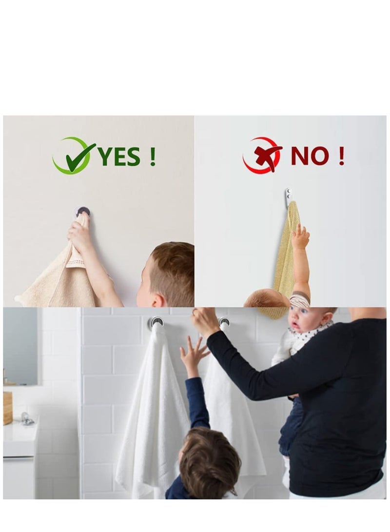 Excefore 3 Pieces Towel Holder Sticky Hook, Self Adhesive Towel Hooks, Towel Hooks Wall Mount, Stainless Coat Hooks - Image 5