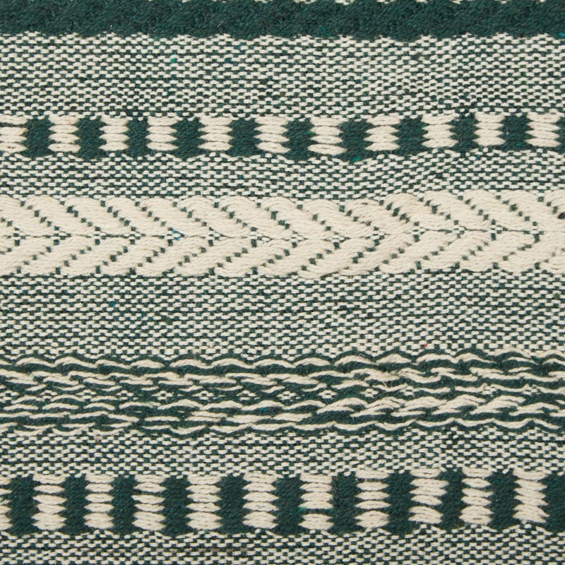 DII Farmhouse Braided Stripe Table Runner Collection, 15x108 (15x113, Fringe Included), Dark Green - Image 3