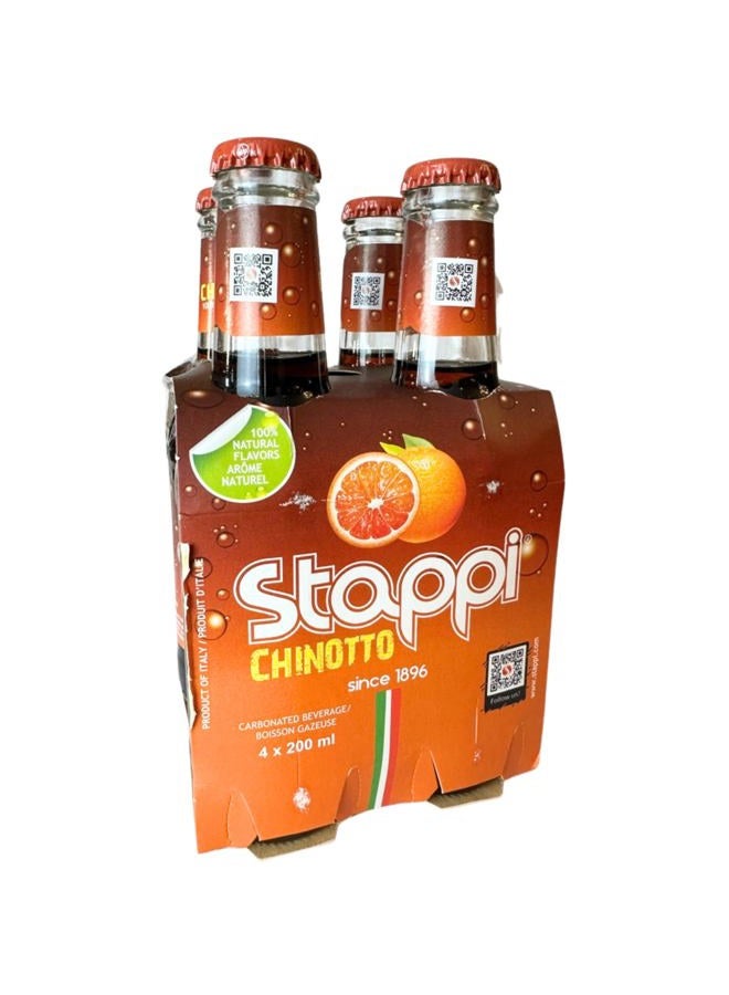 Stappi Chinotto Soda 4 x 6.7 fl oz. (200ml) "Stappi" [Italian Import] Sparkling Juice Beverage for Spirits | Non-Alcoholic Bitter Aperitif Cocktail Mixer| Citrus Chinotto Italian Drink Soda - Image 1