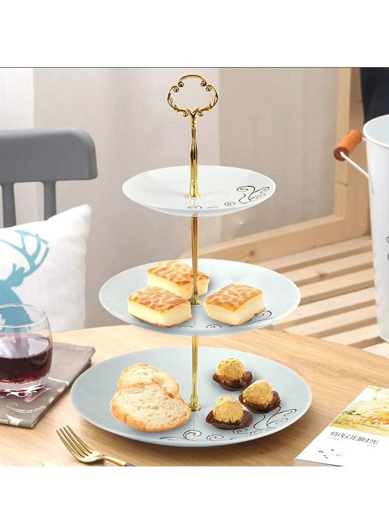 Captaintech 5 Sets 3 Tier Cupcake Stand Hardware Handles, Vintage Tray Stand Center Holder Fitting with Screws and Flat Washers for Party Wedding Display Stand (Olive Branch Golden) - Image 2