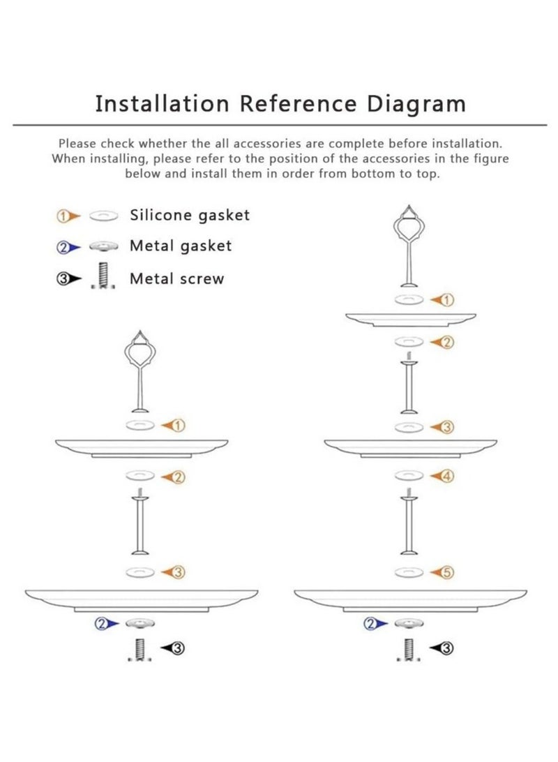 Captaintech 5 Sets 3 Tier Cupcake Stand Hardware Handles, Vintage Tray Stand Center Holder Fitting with Screws and Flat Washers for Party Wedding Display Stand (Olive Branch Golden) - Image 3