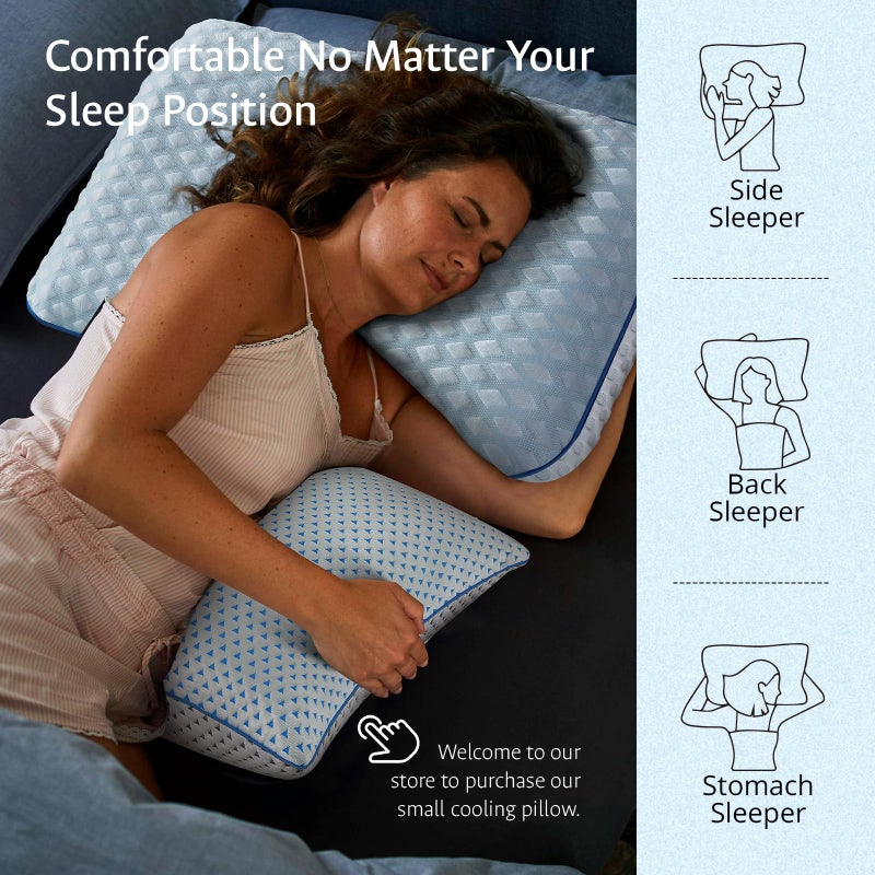 fulocean Cooling Gel Memory Foam Pillows for Sleeping Standard Size, Bamboo Rayon Bed Pillow for Back Side Sleeper, Medium Firm Contoured Support for Neck Shoulder Pain Relief, Washable Breathable Dorm Twin XL - Image 5