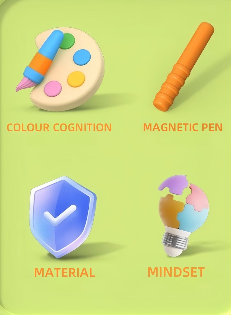 Magnetic Maze Toy,Magnetic Drawing Board, Magnetic Pen Control Maze Drawing Board, Children's Educational Toy,Magnetic Color and Number Maze, Matching Learning Counting Puzzle Board - Image 5