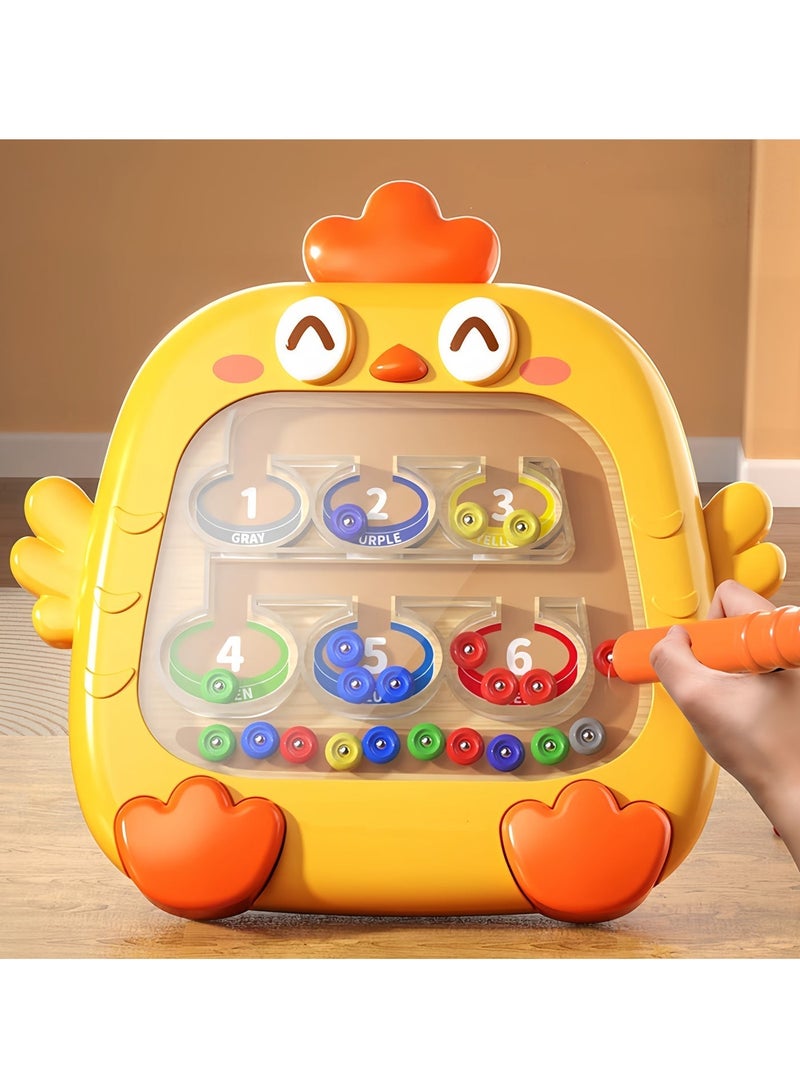 Magnetic Maze Toy,Magnetic Drawing Board, Magnetic Pen Control Maze Drawing Board, Children's Educational Toy,Magnetic Color and Number Maze, Matching Learning Counting Puzzle Board - Image 3