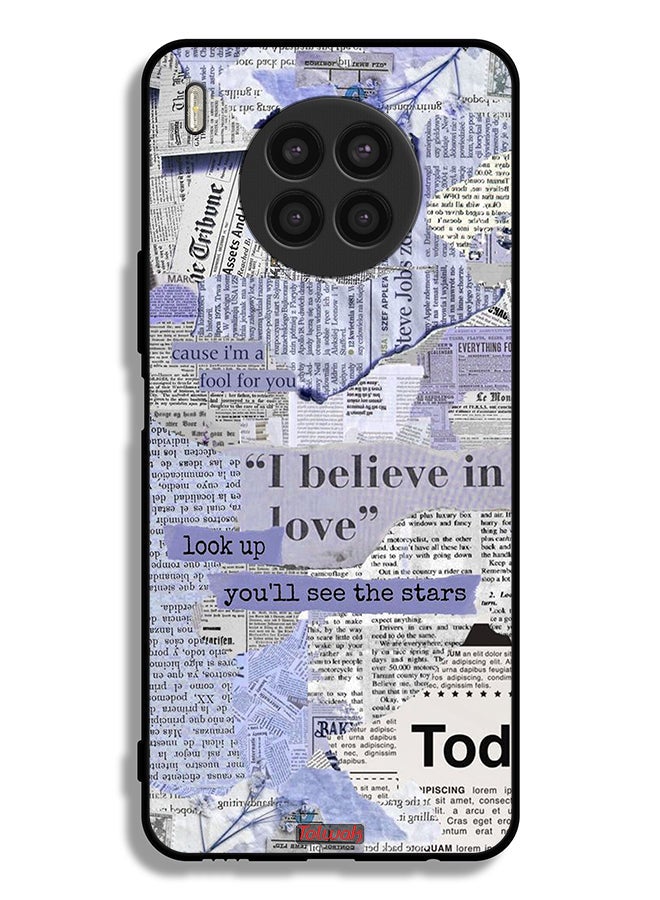Tolwak Huawei nova 8i Protective Case Cover Newspaper Pieces - Image 2