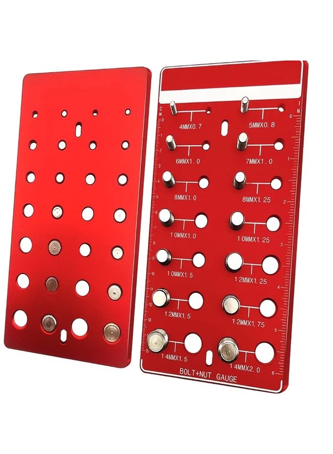 Metric System Aluminum Nut Bolt Thread Checker Inch Size Identification Tool - Image 4