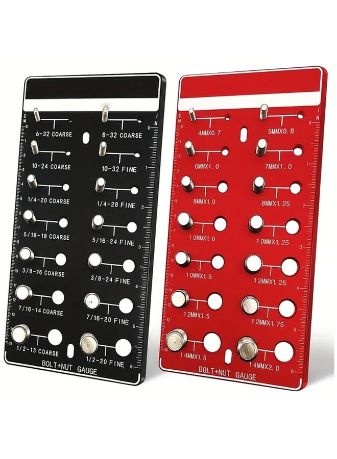 Metric System Aluminum Nut Bolt Thread Checker Inch Size Identification Tool - Image 5