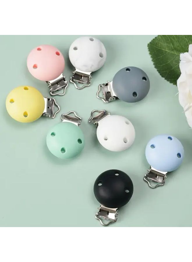 3.4 Pcs Three Hole Clip Mixed Color C Style Silicone Bead Clips Round Decorative Fixing Clasps For DIY Crafts Jewelry Making Chains Pendants Handmade Accessories - Image 1