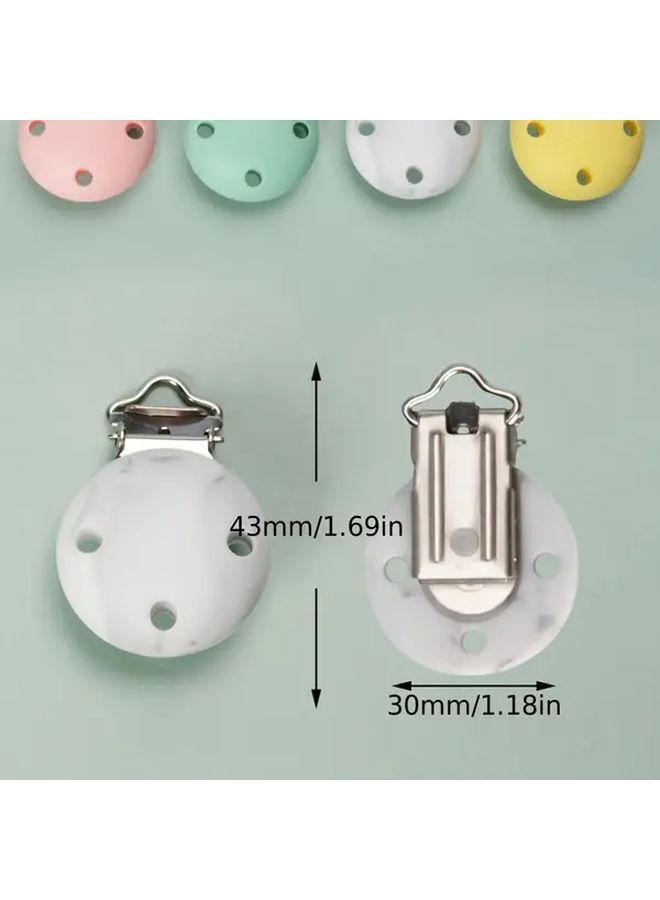 3.4 Pcs Three Hole Clip Mixed Color C Style Silicone Bead Clips Round Decorative Fixing Clasps For DIY Crafts Jewelry Making Chains Pendants Handmade Accessories - Image 4
