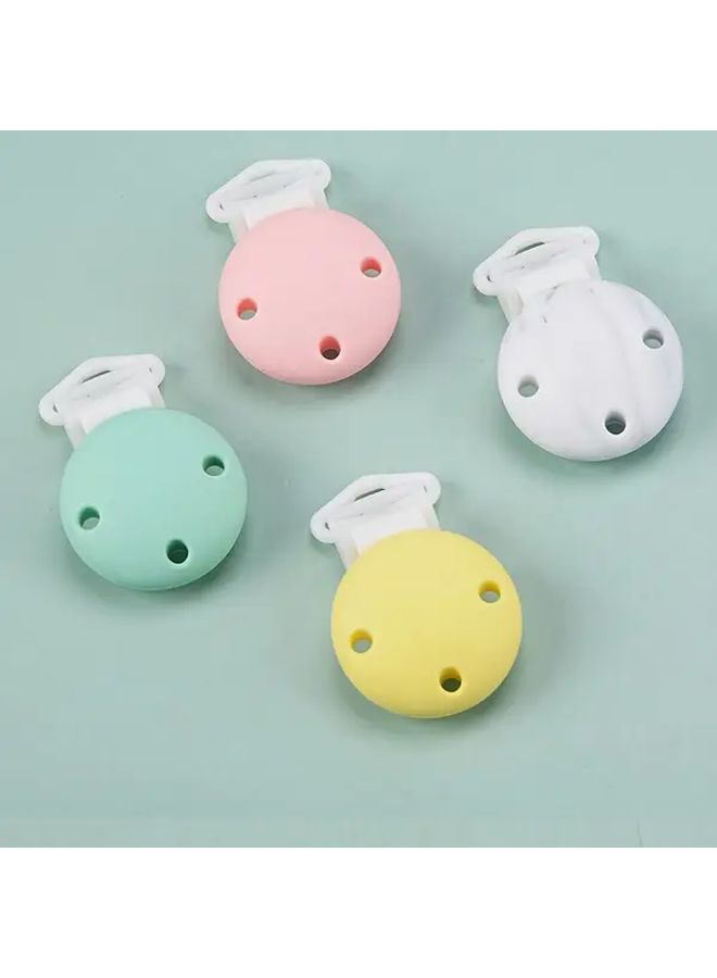 3.4 Pcs Three Hole Clip Mixed Color C Style Silicone Bead Clips Round Decorative Fixing Clasps For DIY Crafts Jewelry Making Chains Pendants Handmade Accessories - Image 3