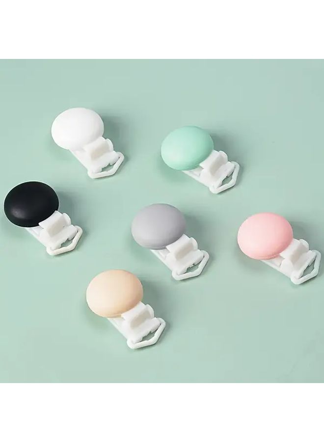 3.4 Pcs Three Hole Clip Mixed Color C Style Silicone Bead Clips Round Decorative Fixing Clasps For DIY Crafts Jewelry Making Chains Pendants Handmade Accessories - Image 2