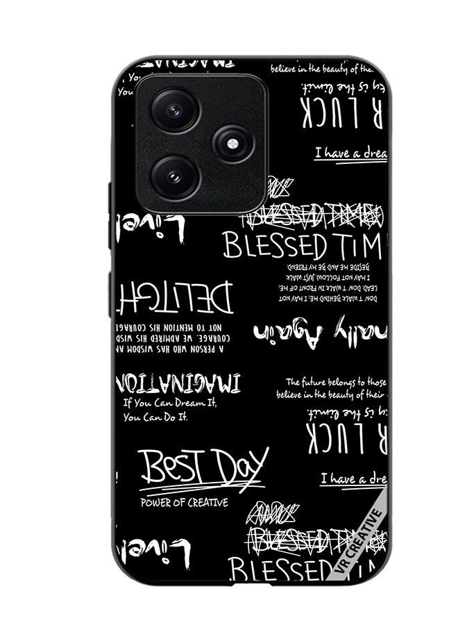 VR CREATIVE Protective Case Cover For Xiaomi Poco M6 Pro 5G Allography And Lettering Black Design Multicolour - Image 1