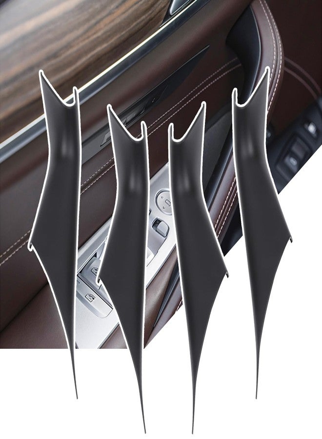 Jaronx Compatible with BMW 5 Series G30 G31 Door Handle Covers 2017-2022, 4PCS Interior Door Pull Handle Covers Compatible with BMW 5 G30/G31 520d, 520i,525d,530d,530e,530i,540dX,540i,M550dX (Black) - Image 1