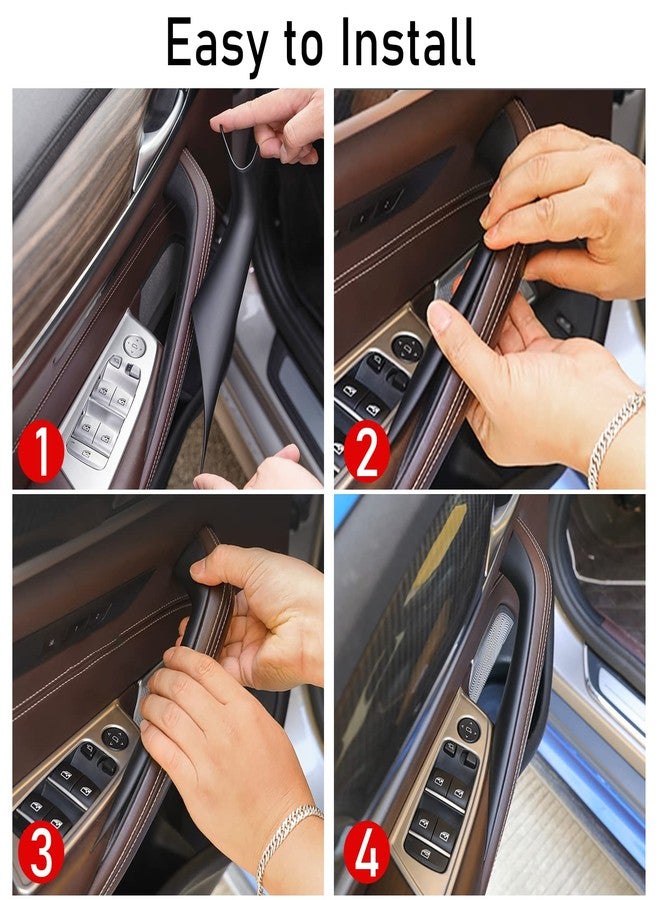 Jaronx Compatible with BMW 5 Series G30 G31 Door Handle Covers 2017-2022, 4PCS Interior Door Pull Handle Covers Compatible with BMW 5 G30/G31 520d, 520i,525d,530d,530e,530i,540dX,540i,M550dX (Black) - Image 5