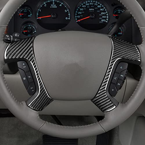 PJFUS Real Premium Black Carbon Fiber Car Dashboard Control Side Panel Decoration Trim Compatible with Chevrolet Avalanche/Silverado LTZ 2007 2008 2009 2010 2011 2012 2013 - Image 2