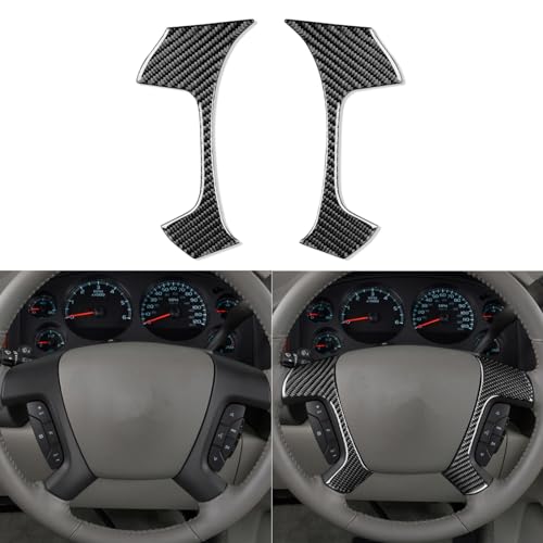 PJFUS Real Premium Black Carbon Fiber Car Dashboard Control Side Panel Decoration Trim Compatible with Chevrolet Avalanche/Silverado LTZ 2007 2008 2009 2010 2011 2012 2013 - Image 1