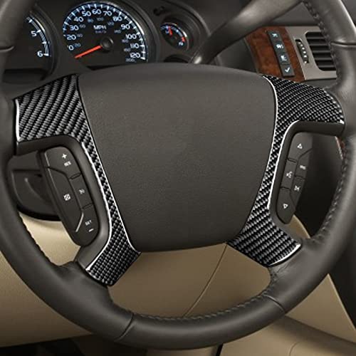 PJFUS Real Premium Black Carbon Fiber Car Dashboard Control Side Panel Decoration Trim Compatible with Chevrolet Avalanche/Silverado LTZ 2007 2008 2009 2010 2011 2012 2013 - Image 3