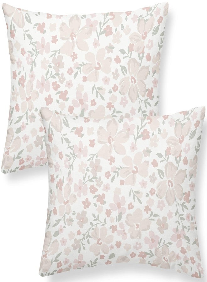 Makemake Organics Organic Toddler Pillowcase (Set of 2) GOTS Certified Organic Cotton Pillowcase - Ultra Soft Breathable Fits 13x18 Girls Neutral Unisex Flowers (14"x19", Blossom) - Image 1