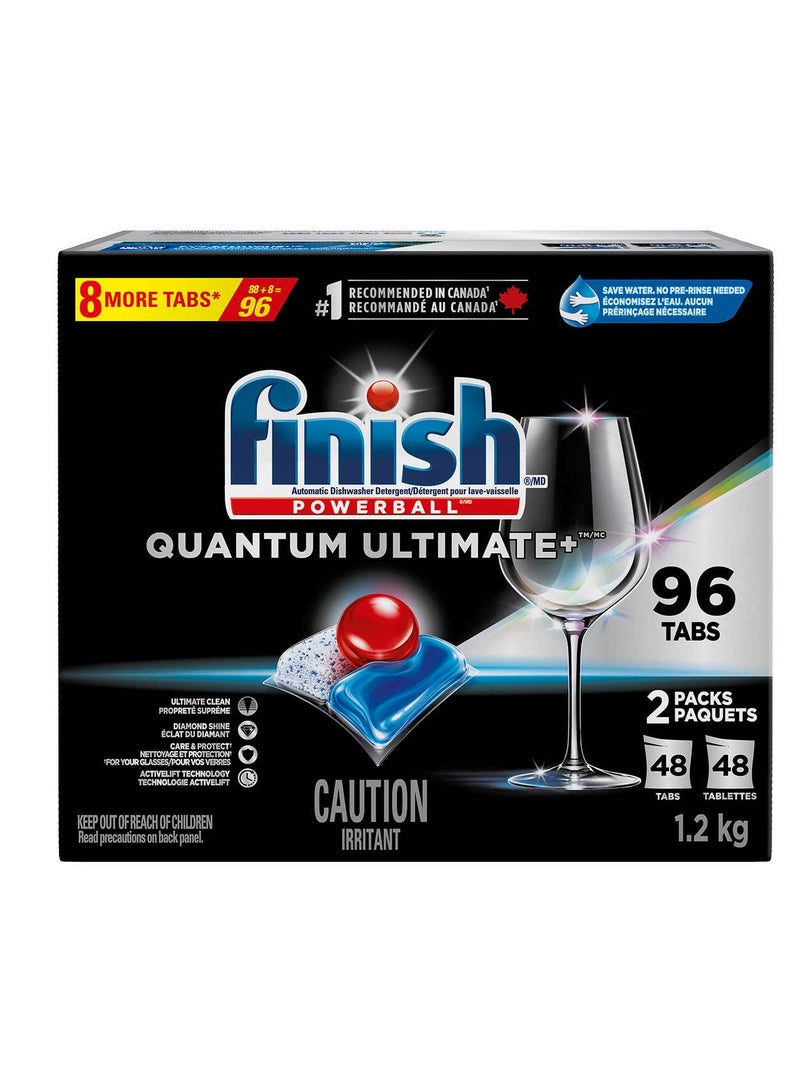 Finish 48 - Piece Quantum Ultimate Automatic Dishwasher Detergent Descaler Powerful Clean Tablets/Pods 1.2 kg - Image 4