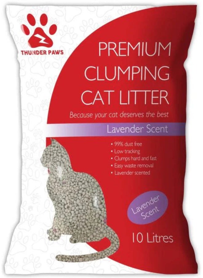 Thunder Paws Hard Clumping Clay Cat Litter Lavender 10L