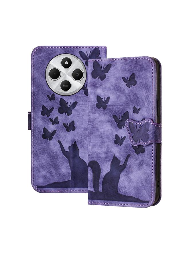 S-TOP Case For Redmi A4 5G Butterfly Cat Embossing Flip Leather Phone Case - Image 1