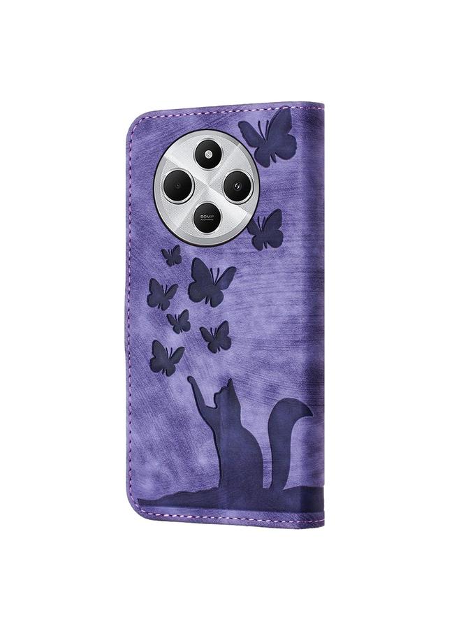 S-TOP Case For Redmi A4 5G Butterfly Cat Embossing Flip Leather Phone Case - Image 3