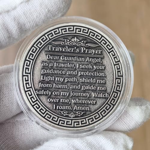 CYOUNG Guardian Angel Challenge Coin 157 Inch Zinc Alloy Faith and Protection Coin with Travelers Prayer Perfect for Spiritual Gifts and Travel Protection - Image 5