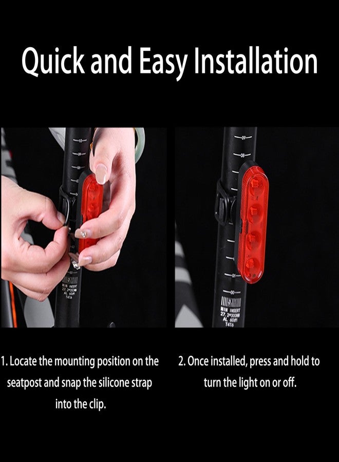 HX Bike Lights for Night Riding, USB Rechargeable Bike Lights Front and Back, Waterproof IP65 Bicycle Light, 3 Modes Bike Headlight, Waterproof Safety Front & Rear Back Light - Image 2