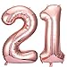 Jonhamwelbor 21 Balloon Number Rose Gold Big Giant Jumbo Number 21 Foil Mylar Balloons for 21st Birthday Party Supplies 21 Anniversary Events Decorations - Image 4