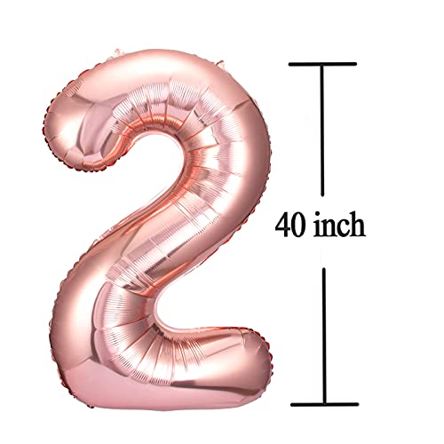 Jonhamwelbor 21 Balloon Number Rose Gold Big Giant Jumbo Number 21 Foil Mylar Balloons for 21st Birthday Party Supplies 21 Anniversary Events Decorations - Image 5