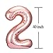 Jonhamwelbor 21 Balloon Number Rose Gold Big Giant Jumbo Number 21 Foil Mylar Balloons for 21st Birthday Party Supplies 21 Anniversary Events Decorations - Image 2