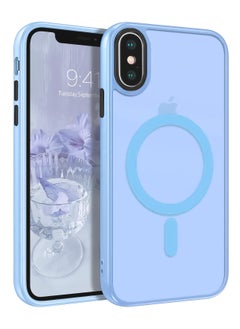 Magnetic Case For iPhone Xs Max Case Compatible with MagSafe Military Grade Protection Shockproof Translucent Matte Case Anti Scratch Shockproof Phone Case (Light Blue)