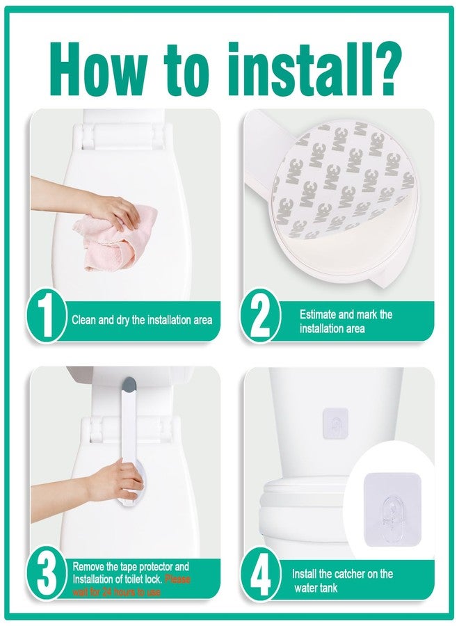 Babylush Baby Toilet Safety Locks (1 Pack)| Childproof Toilet Seat Lock | Baby Safety Products | Baby Proofing Kit | Prevents Toddlers from Opening Toilet Lids | 3M Adhesive and Tool-Free Installation（White） - Image 5