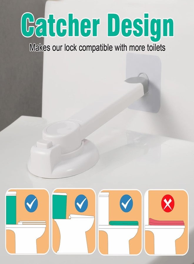 Babylush Baby Toilet Safety Locks (1 Pack)| Childproof Toilet Seat Lock | Baby Safety Products | Baby Proofing Kit | Prevents Toddlers from Opening Toilet Lids | 3M Adhesive and Tool-Free Installation（White） - Image 4