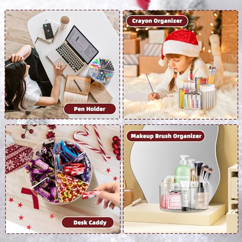 Absonic Acrylic Pen Holder Pencil Organizer, 360-Degree Rotating Pencil Holder, Crayon Organizers for Kids Marker Organizer Caddy Art Supply Kids Desk Organizers for Office Home School - Image 5