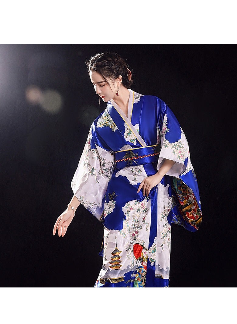 New Japanese Kimono, Japanese Traditional Clothing for Nightgown, Bathrobe, Home Clothes, Ethnic Style Stage Performance Clothes(Does not include fan) - Image 3